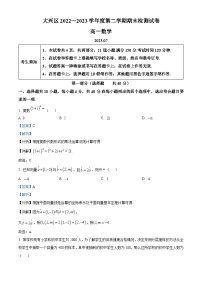 北京市大兴区2022-2023学年高一数学下学期期末检测试题（Word版附解析）