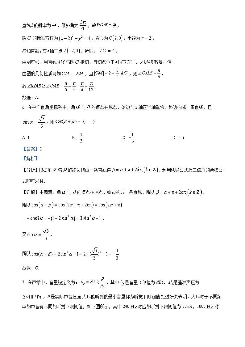 北京市门头沟区2023届高三数学综合练习(一)试题（Word版附解析）03