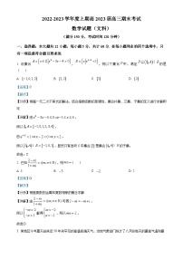 四川省成都市成都外国语学校2022-2023学年高三数学文科上学期期末试题（Word版附解析）
