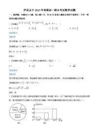 四川省泸县第五中学2022-2023学年高一数学下学期期末试题（Word版附解析）