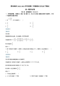 精品解析：贵州省黔东南州2022-2023学年高一下学期期末文化水平测试数学试题（解析版）