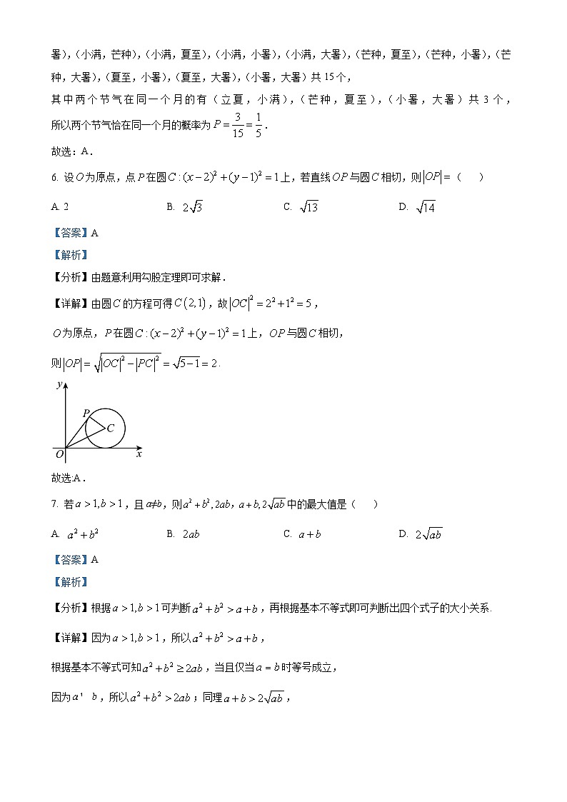 精品解析：陕西省咸阳市2022-2023学年高二下学期期末文科数学试题（解析版）03