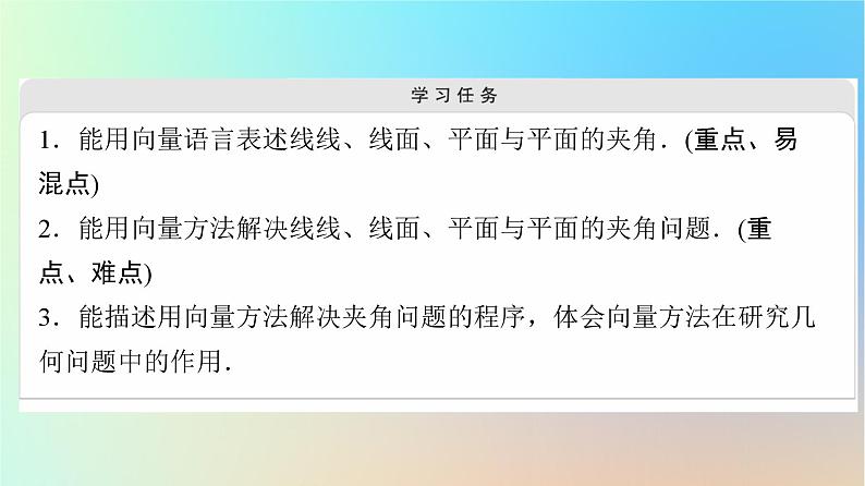2023新教材高中数学第1章空间向量与立体几何1.4空间向量的应用1.4.2用空间向量研究距离夹角问题第2课时用空间向量研究夹角问题课件新人教A版选择性必修第一册02
