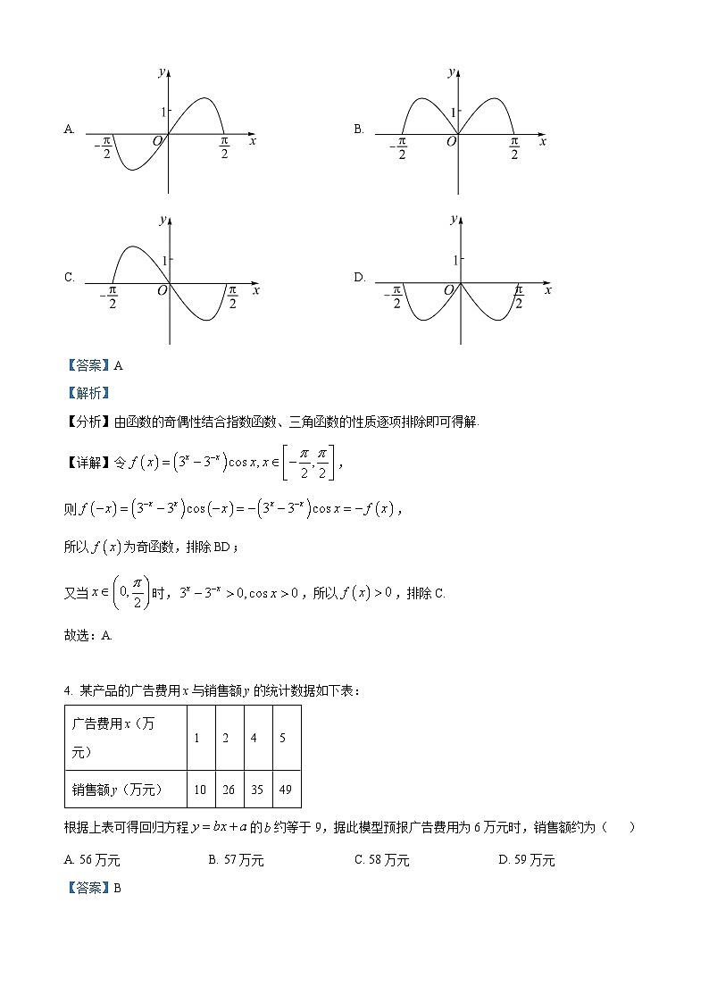 天津市河西区2023届高三三模数学试题  Word版含解析02