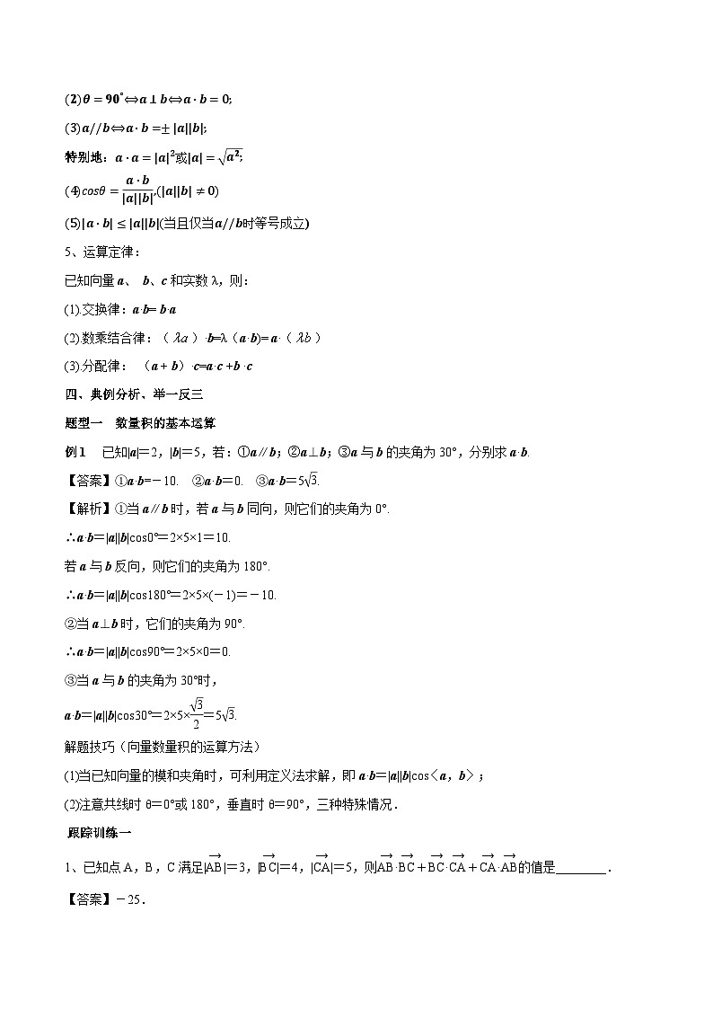 高中数学（人教A版）必修第二册：6.2.4_向量的数量积的物理背景和数量积_教学设计03