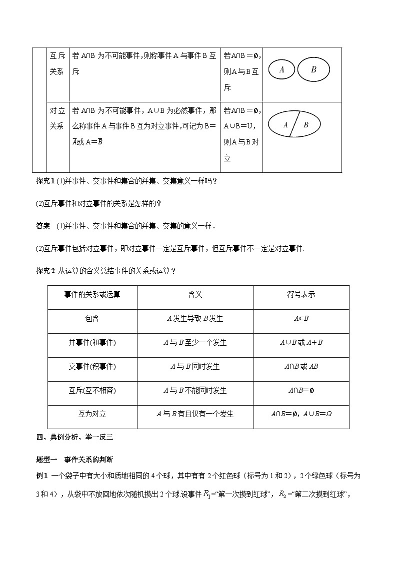 高中数学（人教A版）必修第二册：10.1.2_事件的关系和运算_教学设计(2)03