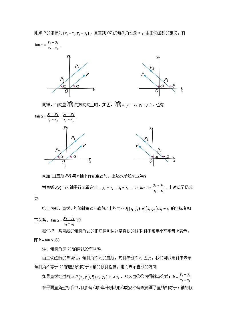 高中数学人教A版（2019）选择性必修第一册  2.1.1倾斜角与斜率 教案03