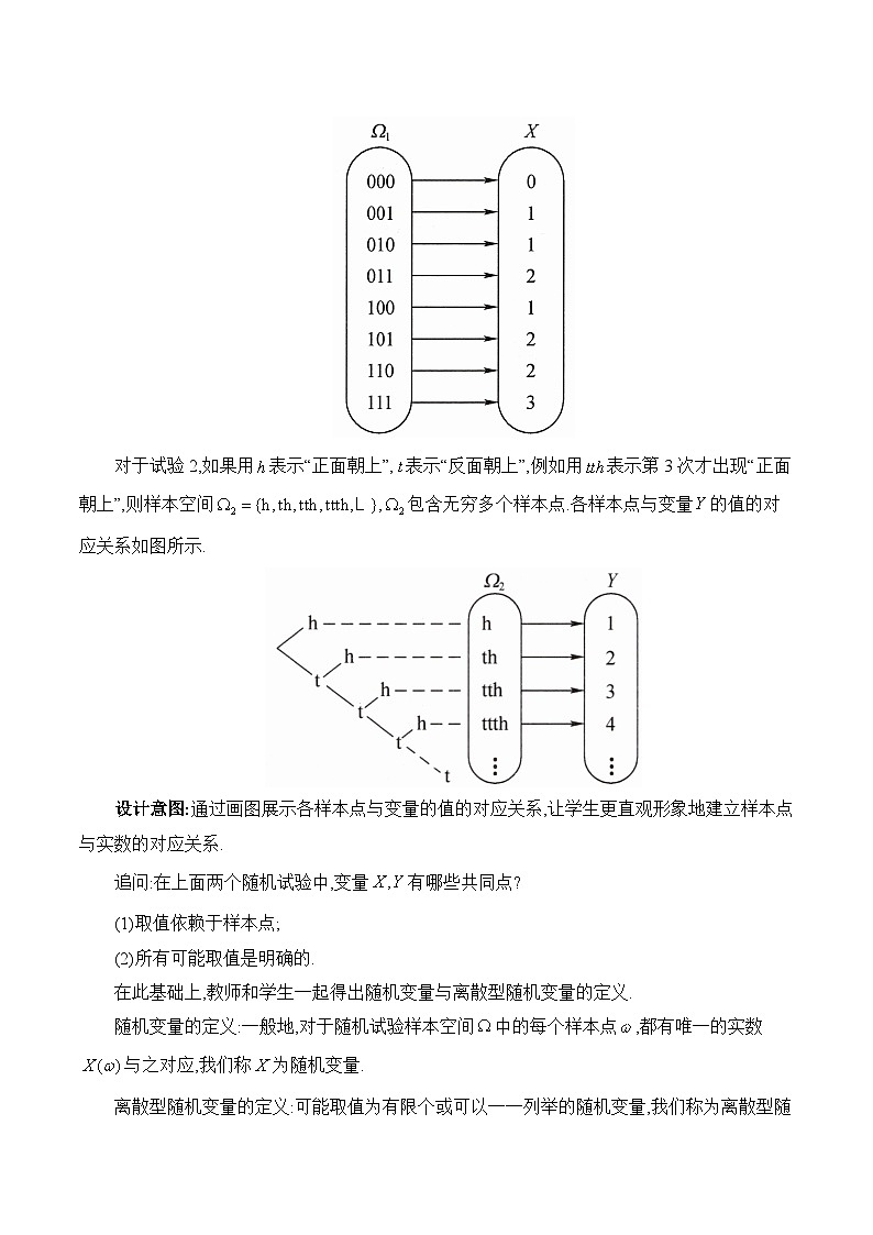 高中数学 人教A版（2019）选择性必修第三册7.2《离散型随机变量及其分布列》教学设计第3页