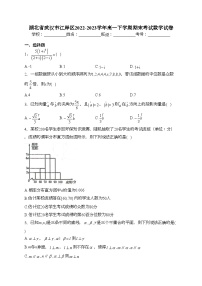 湖北省武汉市江岸区2022-2023学年高一下学期期末考试数学试卷（含答案）