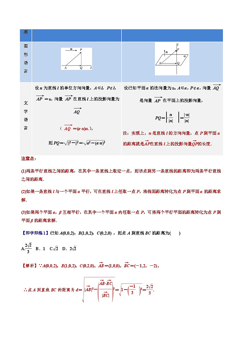 1.4.2用空间向量研究距离、夹角问题 -2023-2024学年高二数学同步精品讲义（人教A版2019选择性必修第一册）（解析版） 第2页