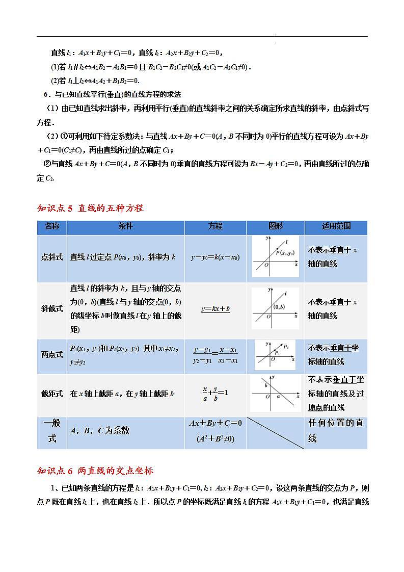 第二章 直线和圆的方程章末重点题型归纳 -2023-2024学年高二数学同步精品讲义（人教A版2019选择性必修第一册）（原卷版） 第3页