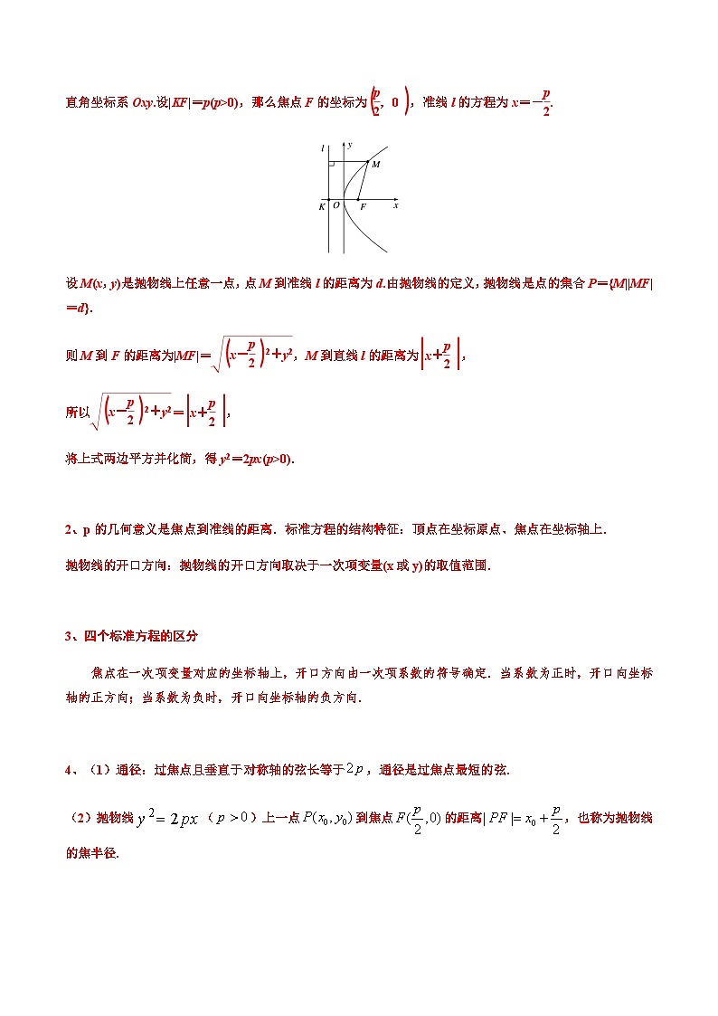 3.3.1 抛物线及其标准方程 -2023-2024学年高二数学同步精品讲义（人教A版2019选择性必修第一册）（原卷版）第3页