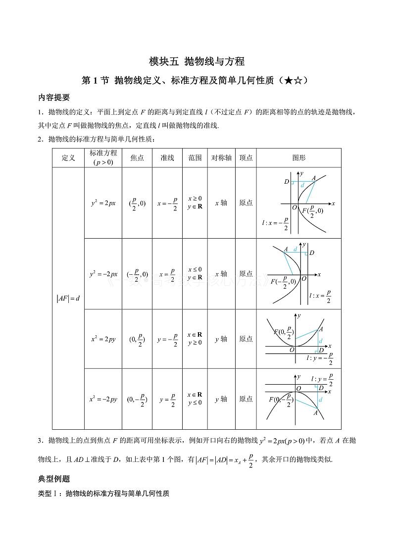 2024新高考数学一轮复习——第10章 解析几何 试卷01