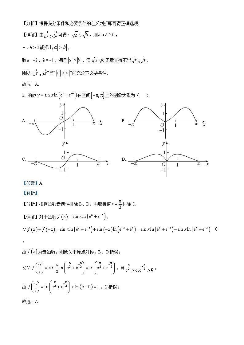 山西省吕梁市2022-2023学年高二数学下学期期末试题（Word版附解析）02