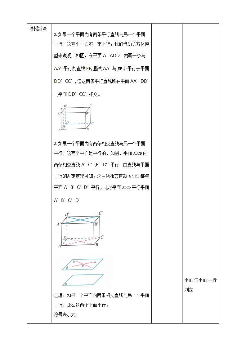 人教A版 2019 高一必修2数学 8.5.3 平面与平面平行 课件+教案02