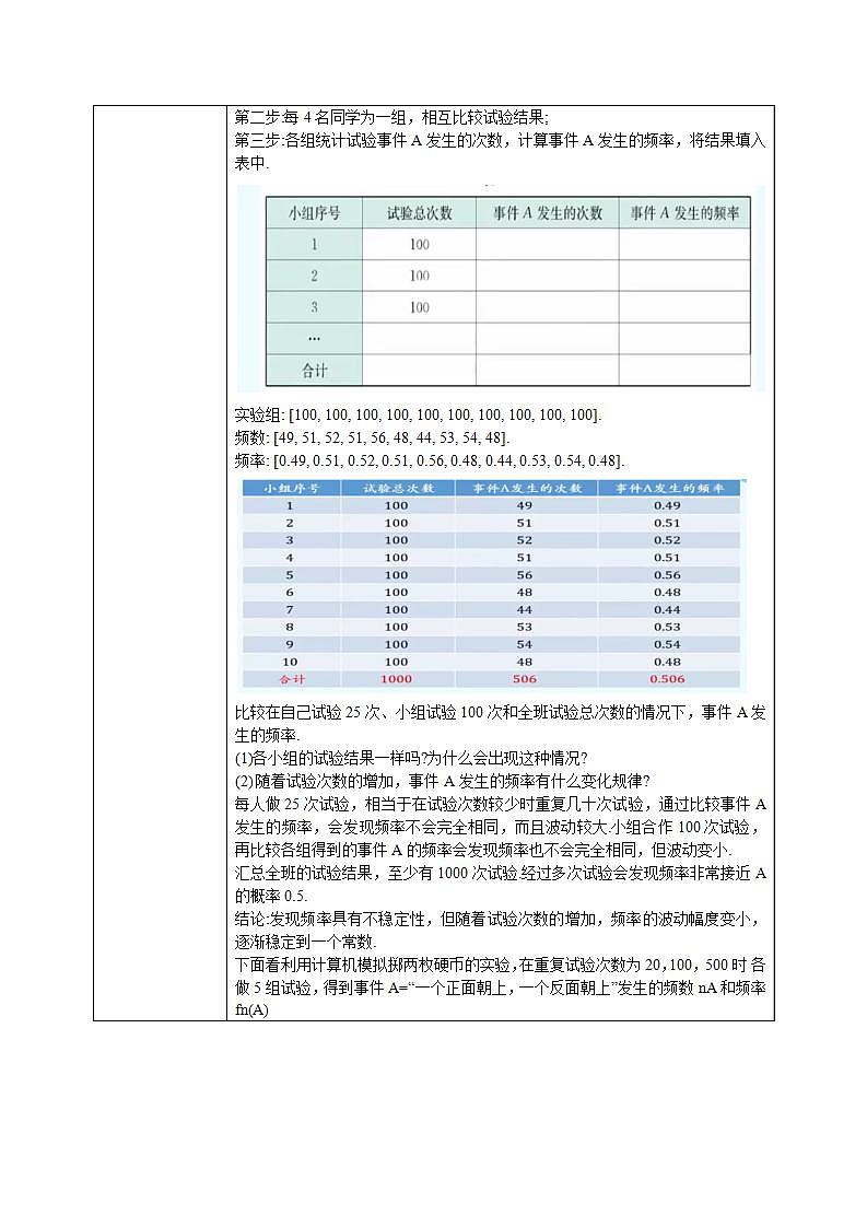 人教A版 2019 高一必修2数学 10.3.1 频率与概率 课件+教案02