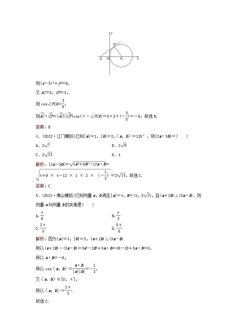 2023高考数学二轮专题复习与测试专题强化练三平面向量第2页