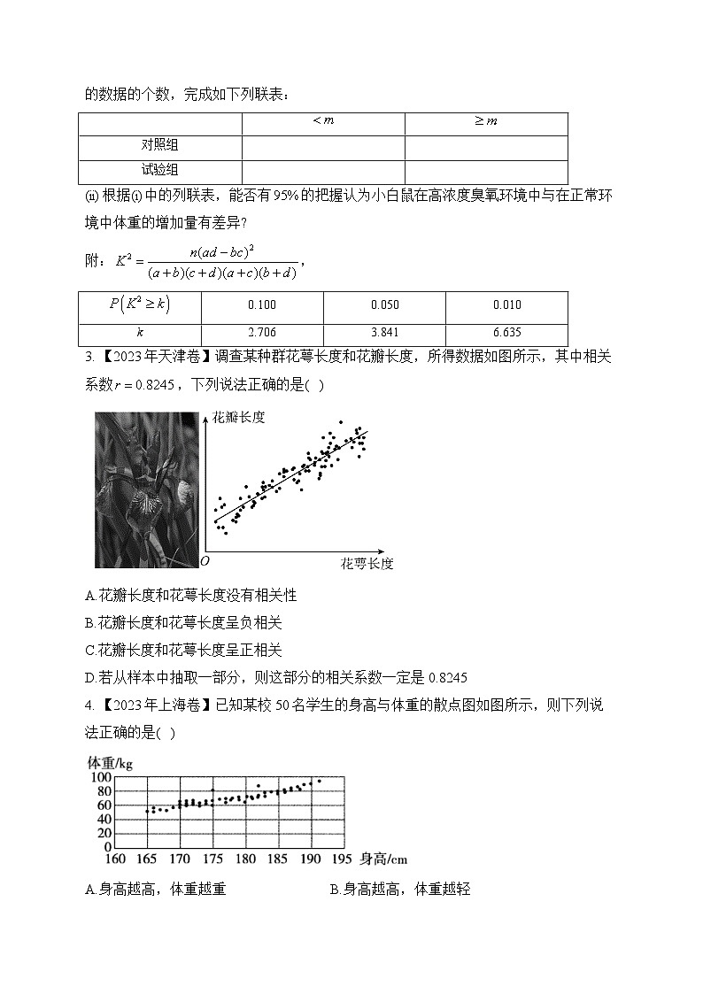 六、统计——三年（2021-2023）高考数学创新真题精编第2页