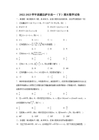 2022-2023学年西藏拉萨市高一（下）期末数学试卷（含解析）