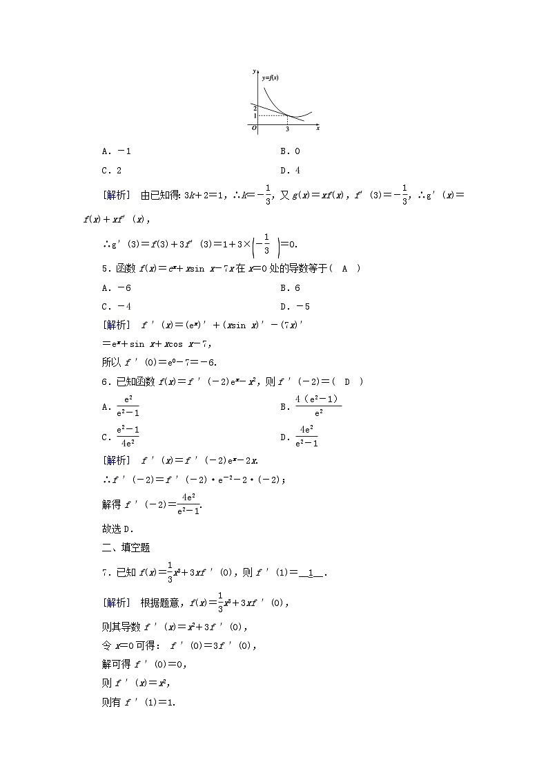 新教材2023年高中数学第五章一元函数的导数及其应用5.2导数的运算5.2.2导数的四则运算法则5.2.3简单复合函数的导数素养作业新人教A版选择性必修第二册第2页