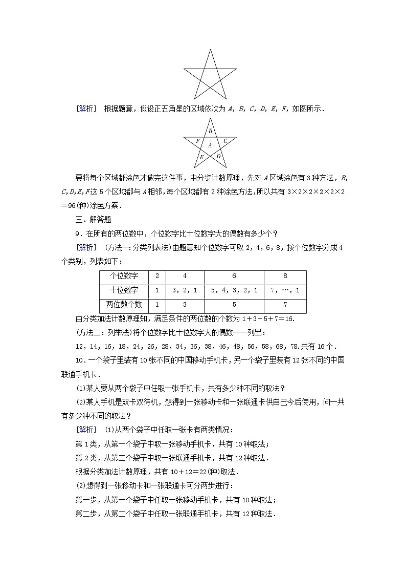 新教材2023年高中数学第六章计数原理6.1分类加法计数原理与分步乘法计数原理素养作业新人教A版选择性必修第三册第3页