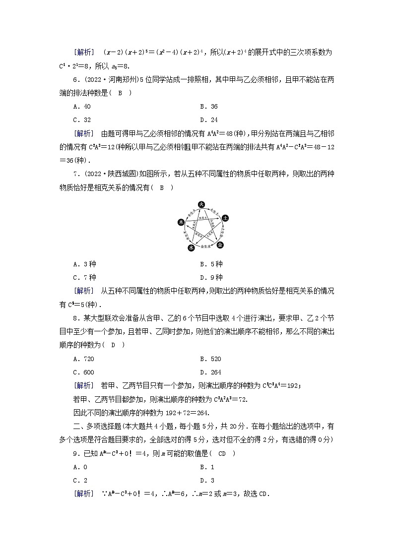 新教材2023年高中数学第六章计数原理检测题新人教A版选择性必修第三册第2页