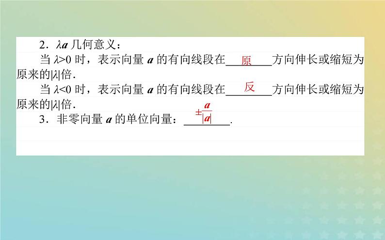 新教材2023版高中数学第二章平面向量及其应用3从速度的倍数到向量的数乘3.1向量的数乘运算课件北师大版必修第二册03