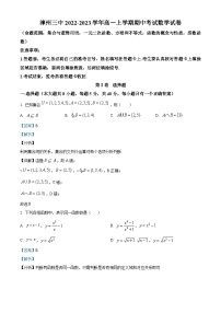 福建省漳州市第三中学2022-2023学年高一上学期期中数学试题（解析版）