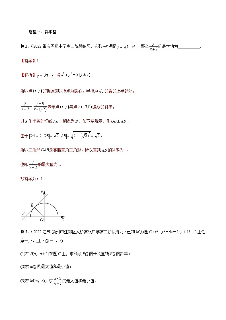专题01 圆的取值范围与最值问题题型全归纳（解析版）第2页