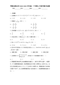 青海省海东市2022-2023学年高一下学期4月联考数学试题（含解析）
