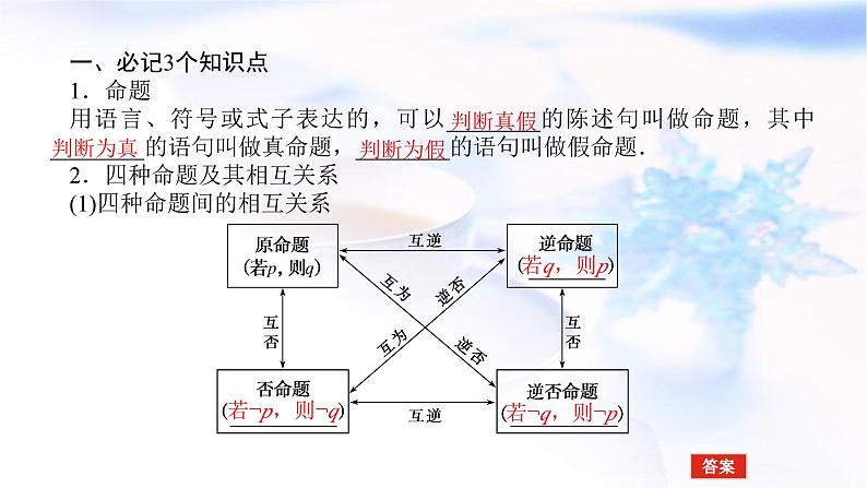 统考版高中数学（文）复习1-2命题及其关系、充分条件与必要条件课件第4页