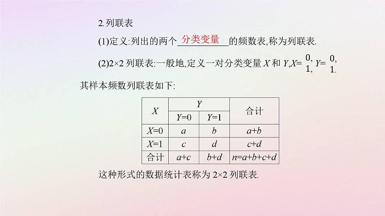 新教材2023高中数学第八章成对数据的统计分析8.3列联表与独立性检验8.3.1分类变量与列联表课件新人教A版选择性必修第三册04