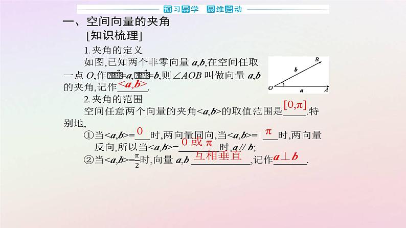 新教材2023高中数学第一章空间向量与立体几何1.1空间向量及其运算1.1.2空间向量的数量积运算课件新人教A版选择性必修第一册第3页