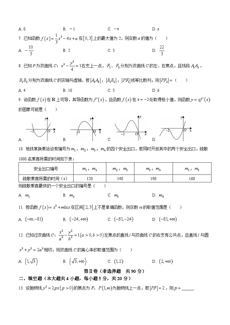 陕西省延安市延安新区2020-2021学年高二上学期学生发展水平调研检测(期末)理科数学试题02