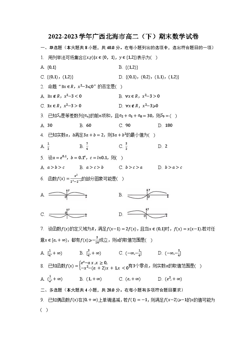 2022-2023学年广西北海市高二（下）期末数学试卷（含解析）01