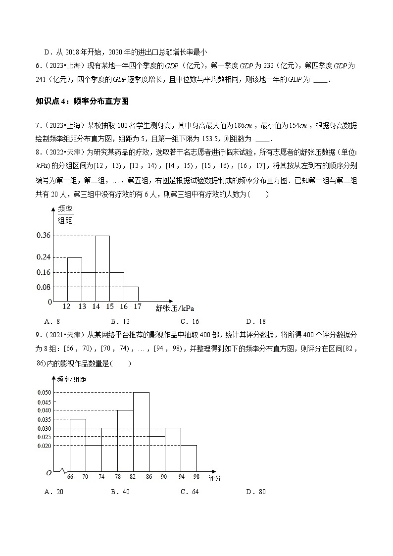 2021-2023年高考数学真题分类汇编专题14 概率与统计（选择题、填空题）（理）（原卷版）第3页