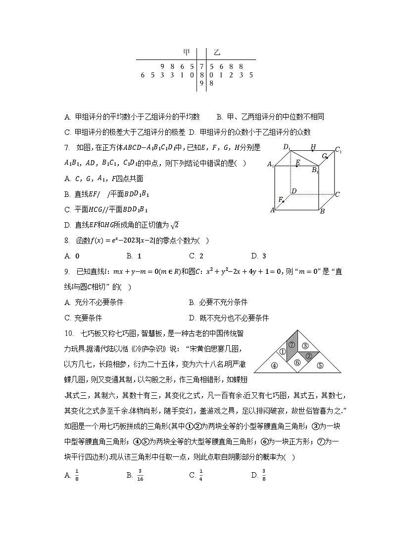 2022-2023学年四川省成都市高二（下）期末数学试卷（文科）（含解析）第2页