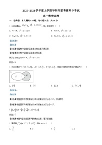 湖北省华科附中等五校联考体2020-2021学年高一上学期期中联考数学试题（解析版）