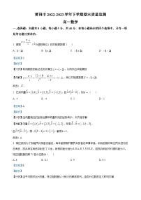 福建省莆田市2022-2023学年高一数学下学期期末质量监测试题（Word版附解析）