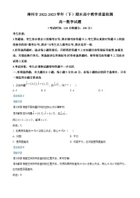 福建省漳州市2022-2023学年高一数学下学期期末质量检测试题（Word版附解析）