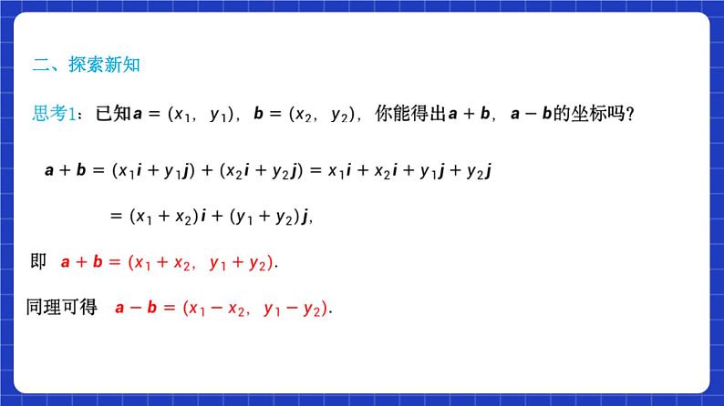 【大单元】6.3.3 平面向量的加、减运算的坐标表示 课件+单元教学设计+分层作业(必做题+选做题)07