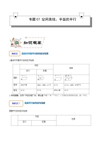 专题07 空间直线、平面的平行-2023-2024学年高一数学知识•考点培优讲义（人教A版2019必修第二册）