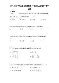 2021-2022学年安徽省合肥市第一中学高二上学期期中数学试题（解析版）