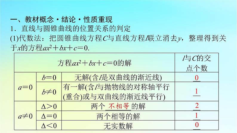 2024版高考数学一轮总复习第8章平面解析几何第8节第1课时直线与圆锥曲线的位置关系课件04