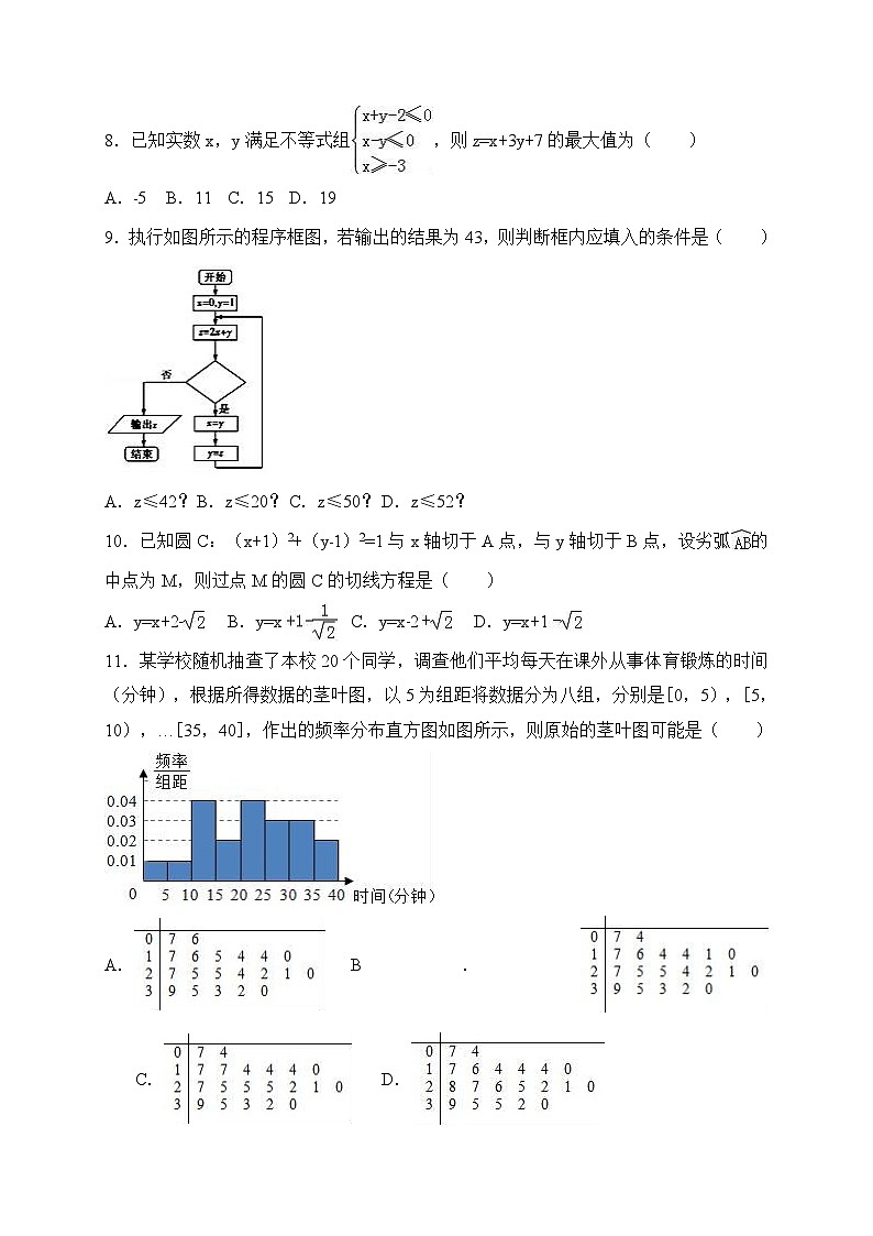 四川省成都七中2016-2017学年高二（上）期末数学试卷（文科）（解析版）第2页