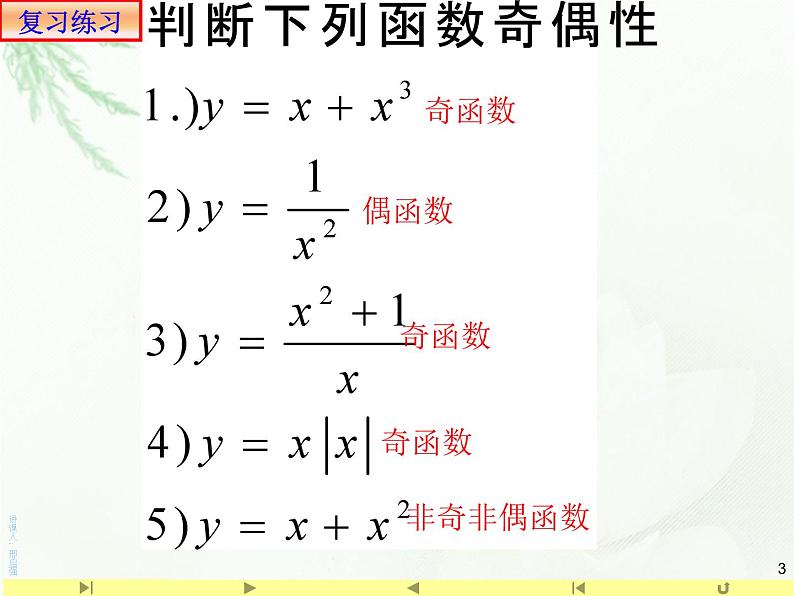 3.2.2 函数的奇偶性(2)课件PPT第3页