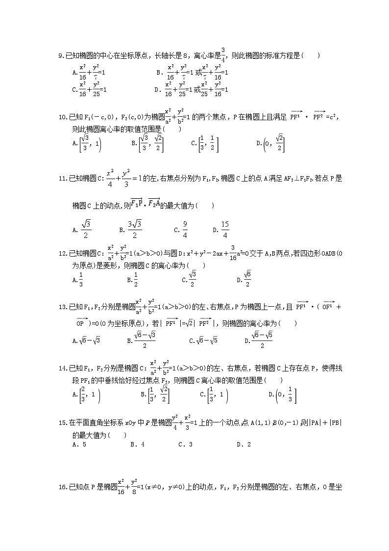 高考数学二轮复习题海集训31 椭圆（30题含答案）第2页