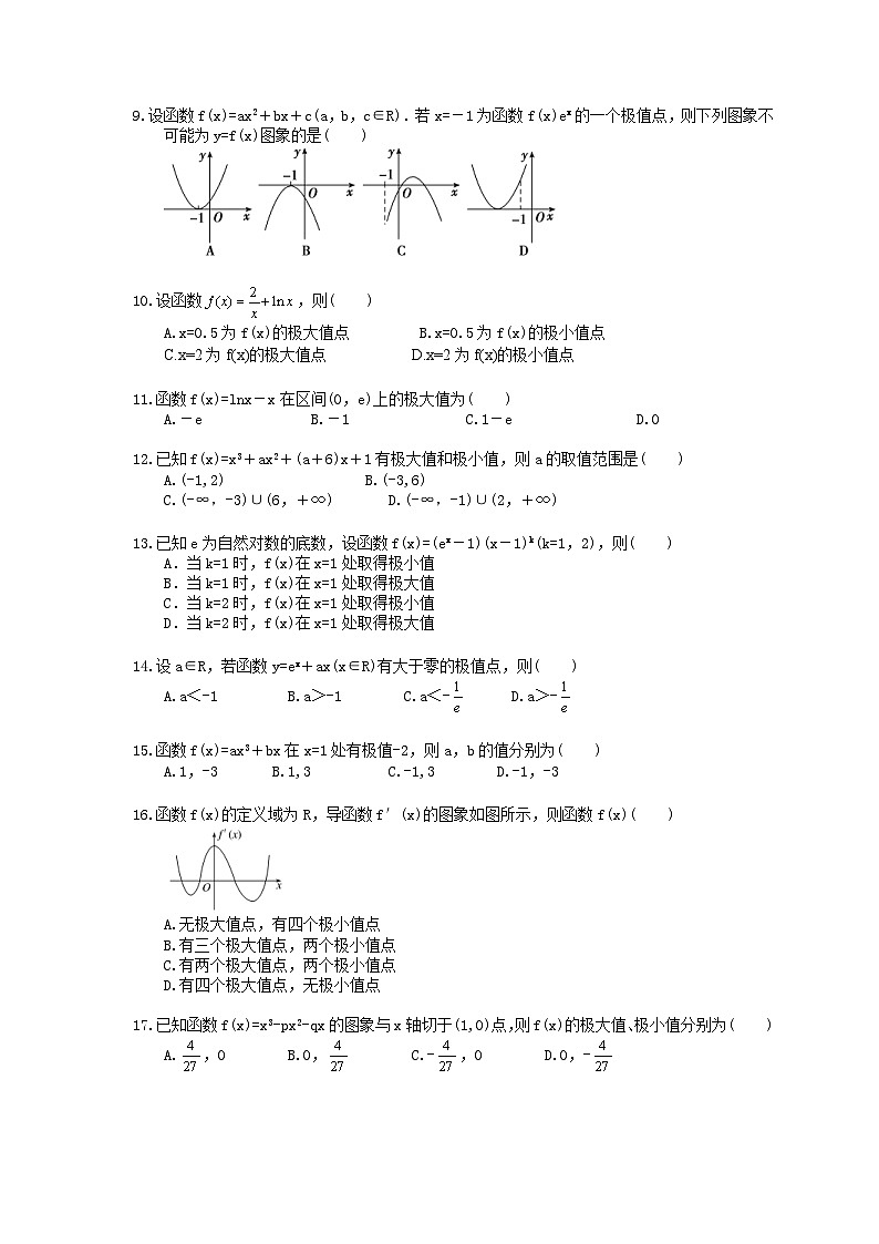 高考数学二轮复习题海集训36 函数的极值与导数（30题含答案）第2页