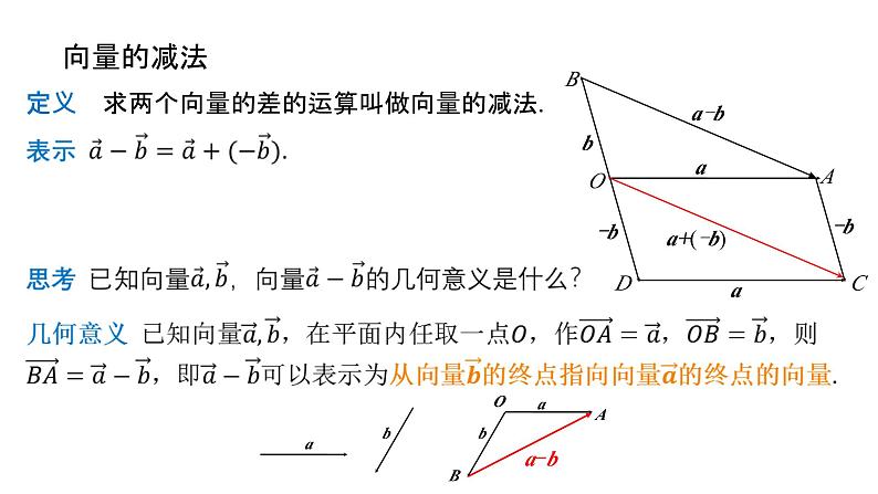 新人教A版高中数学必修二《6.2.2向量的减法运算》课件03