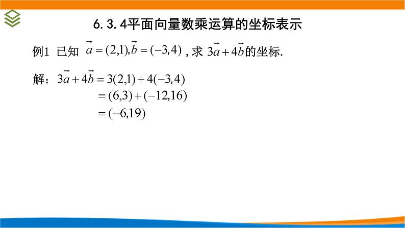 新人教A版高中数学必修二《6.3.4平面向量数乘运算的坐标表示》课件第4页